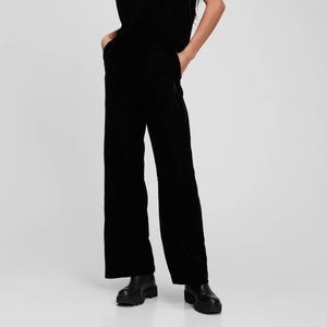 Womens recycled velvet wide leg pants
